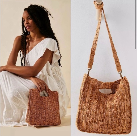 Free People Handbags - NWT FREE PEOPLE Brunch Date Raffia Straw Clutch/Crossbody